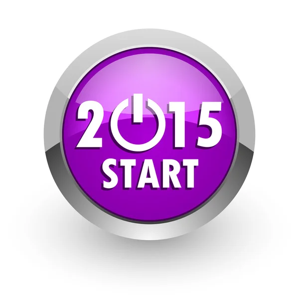 New year 2015 pink glossy web icon — Stock Photo, Image