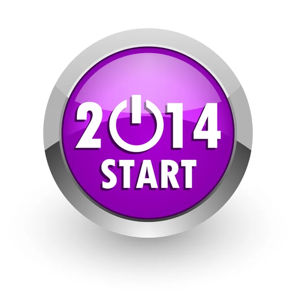 Yıl 2014 pembe parlak web simgesi — Stok fotoğraf