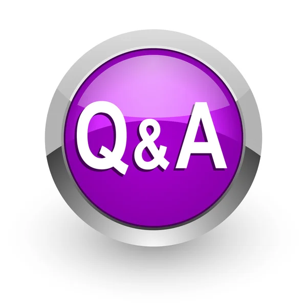 Question answer pink glossy web icon — Stock Photo, Image