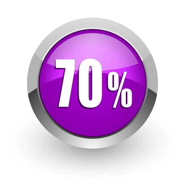 70 százaléka rózsaszín fényes web ikon — Stock Fotó