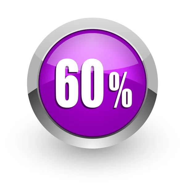 60 percent pink glossy web icon — Stock Photo, Image