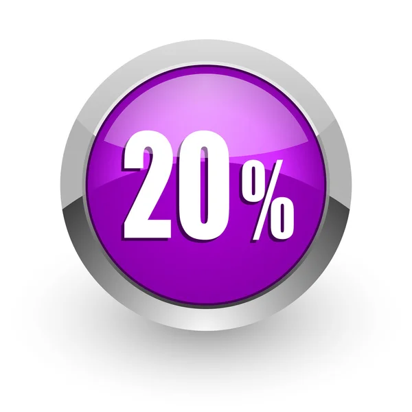 20 percent pink glossy web icon — Stock Photo, Image