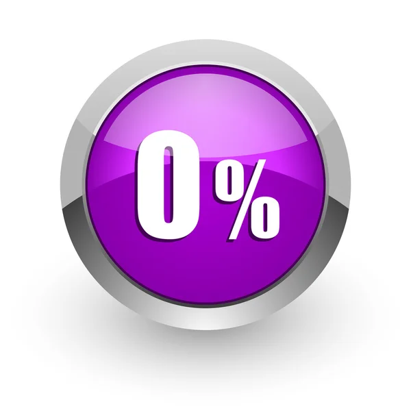 0 Prozent rosa Hochglanz-Web-Ikone — Stockfoto