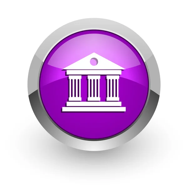 Museum pink glossy web icon — Stock Photo, Image