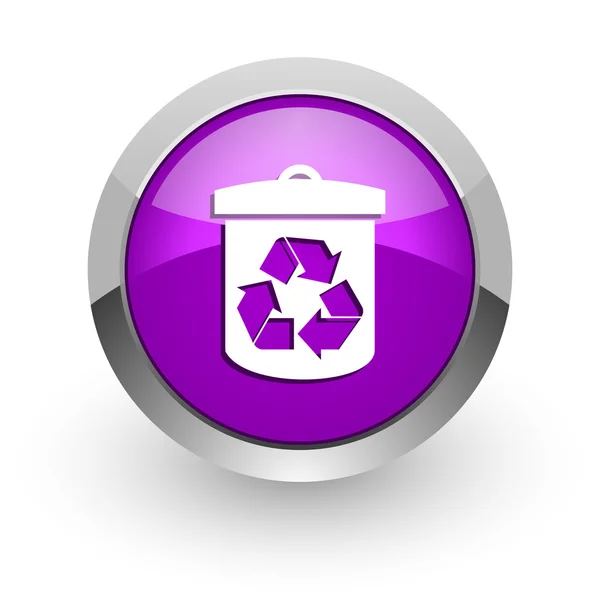 Recycle roze glanzend web pictogram — Stockfoto