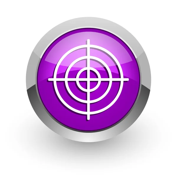 Target pink glossy web icon — Stock Photo, Image