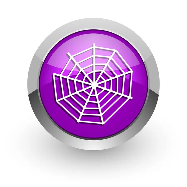 Tela de araña rosa icono web brillante — Foto de Stock