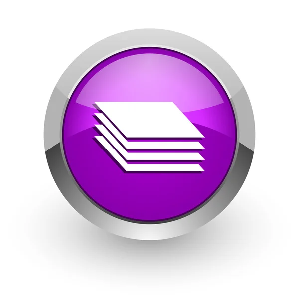 Layers pink glossy web icon — Stock Photo, Image