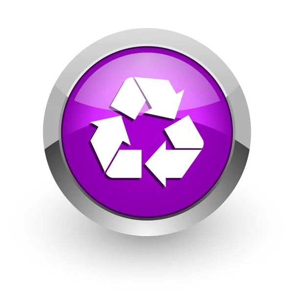 Recycle pink glossy web icon — Stock Photo, Image