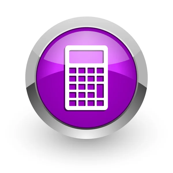 Calculadora rosa ícone web brilhante — Fotografia de Stock