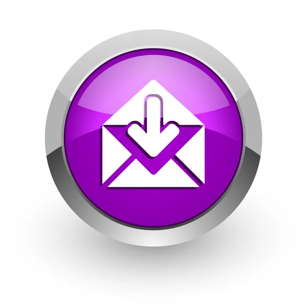 Email pink glossy web icon — Stock Photo, Image