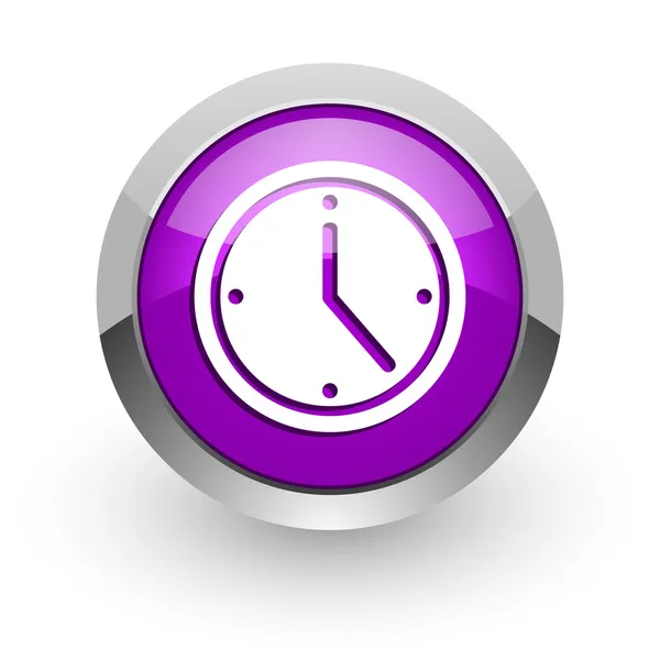 Time pink glossy web icon — Stock Photo, Image