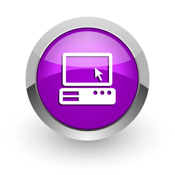 Computer pink glossy web icon — Stock Photo, Image