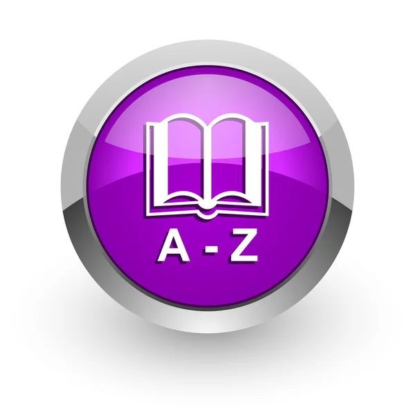 Dizionario Rosa glossy web icon — Foto Stock