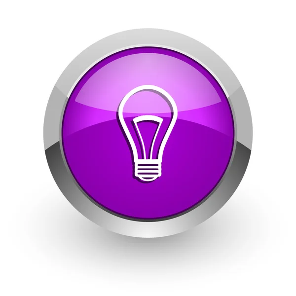Glühbirne rosa Hochglanz-Web-Symbol — Stockfoto