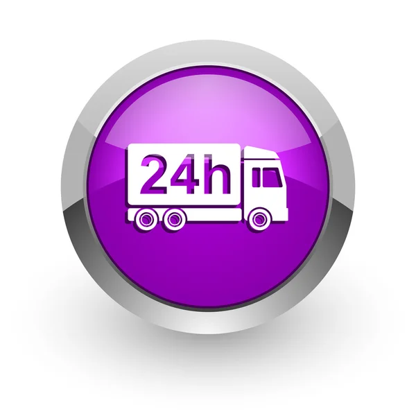 Delivery pink glossy web icon — Stock Photo, Image