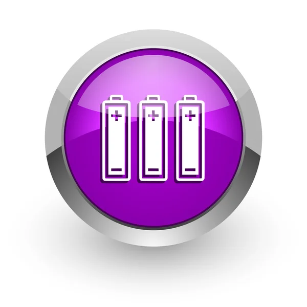 Růžová lesklá webové ikony baterie — Stock fotografie