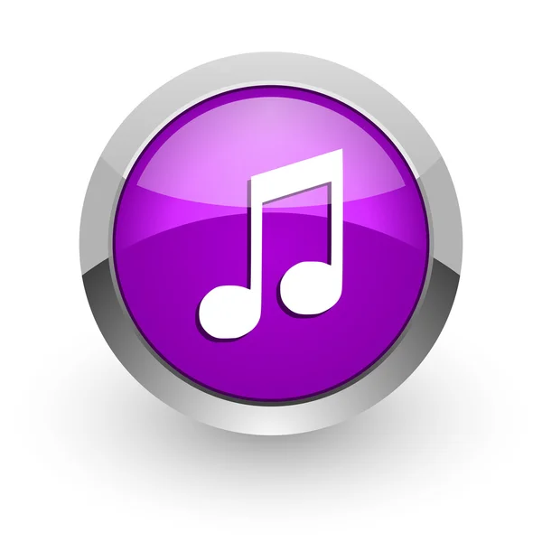 Music pink glossy web icon — стоковое фото