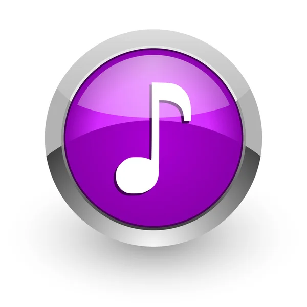 Music pink glossy web icon — стоковое фото