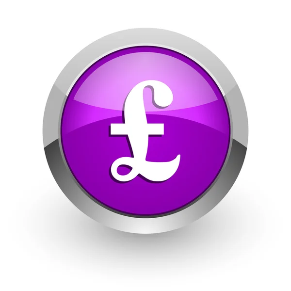 Pound pink glossy web icon — Stock Photo, Image