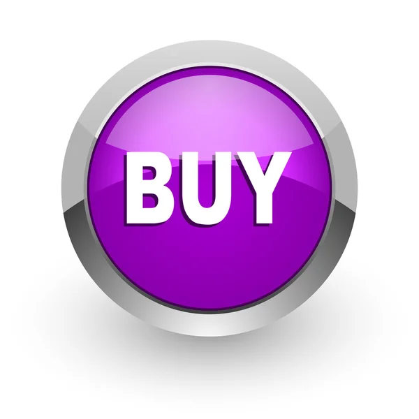 Köp rosa glansigt web-ikonen — Stockfoto