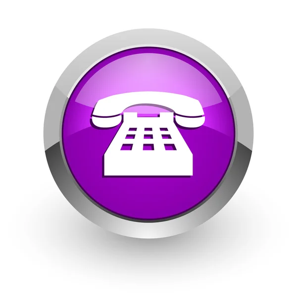 Phone pink glossy web icon — Stock Photo, Image