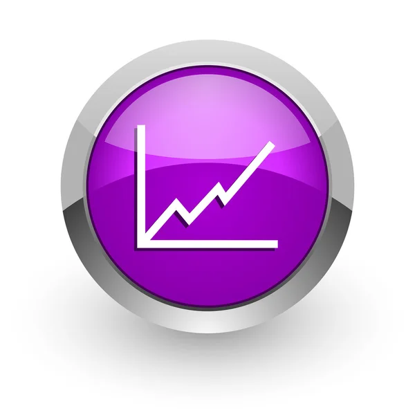 Chart pink glossy web icon — Stock Photo, Image