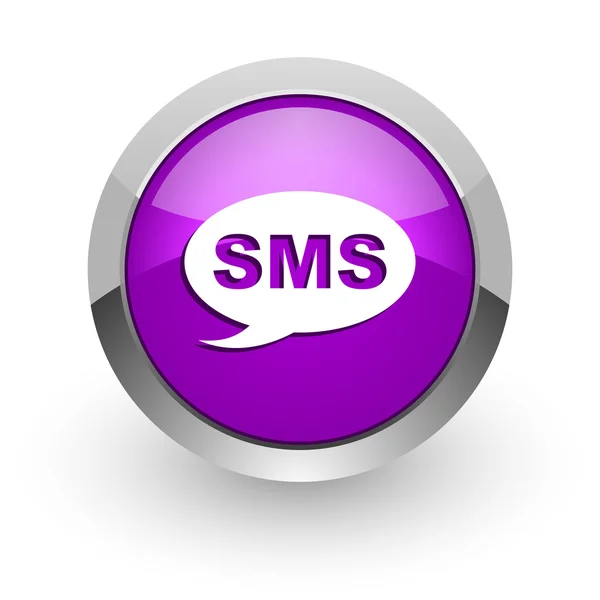 Ikona różowy błyszczący web SMS — Zdjęcie stockowe