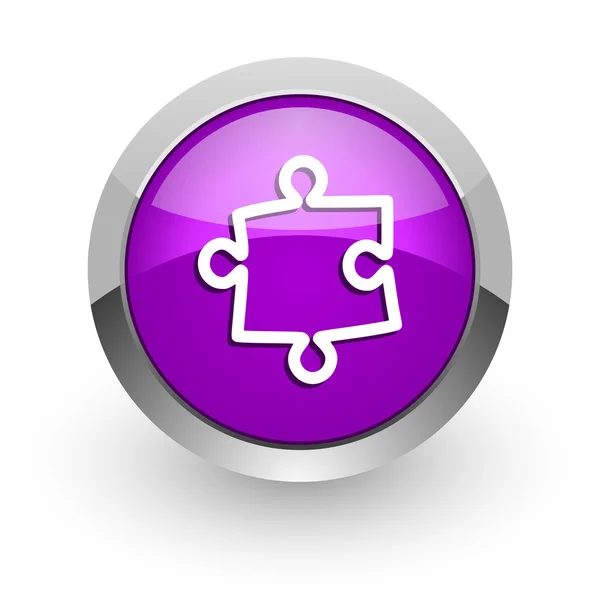 Puzzle pink glossy web icon — Stock Photo, Image