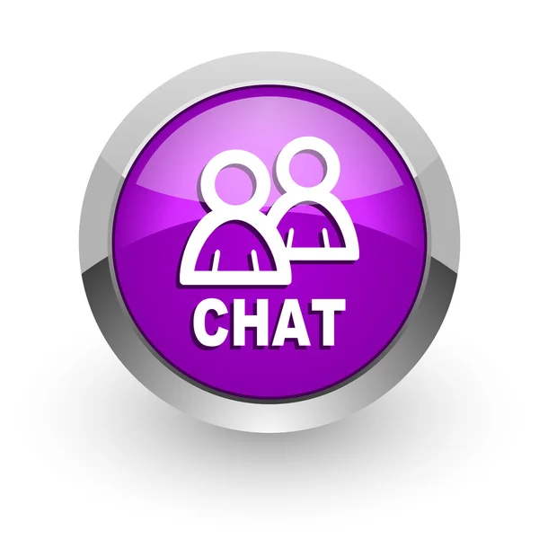 Chat pink glossy web icon — Stock Photo, Image