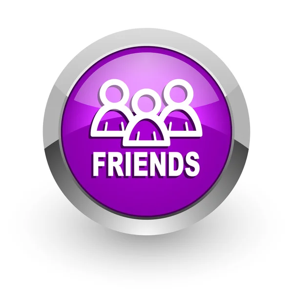 Amigos rosa brilhante ícone da web — Fotografia de Stock