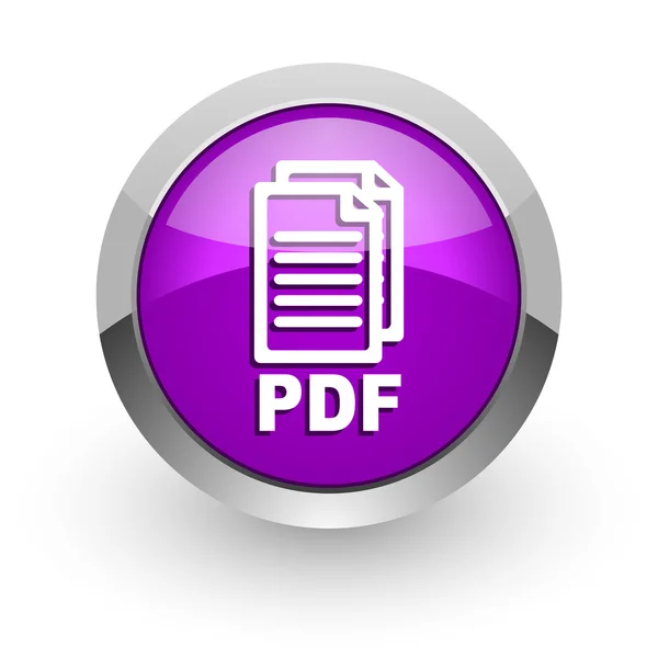PDF roze glanzend web pictogram, — Stockfoto