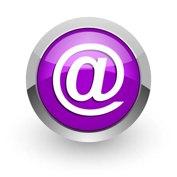 Email rosa lucido icona web — Foto Stock
