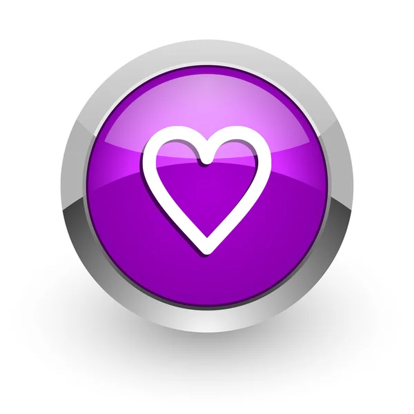 Corazón rosa brillante icono web —  Fotos de Stock
