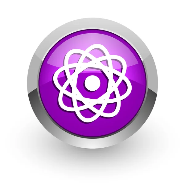 Atom pink glossy web icon — Stock Photo, Image