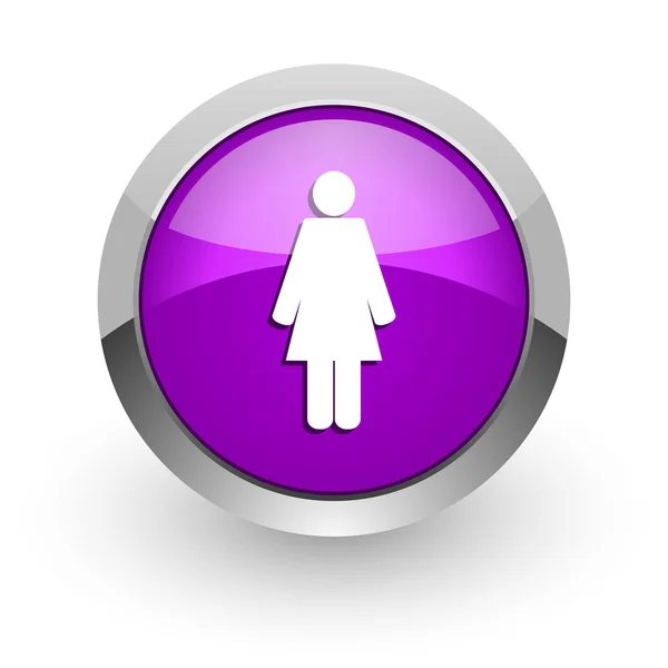 Weibliche rosa Hochglanz-Web-Ikone — Stockfoto