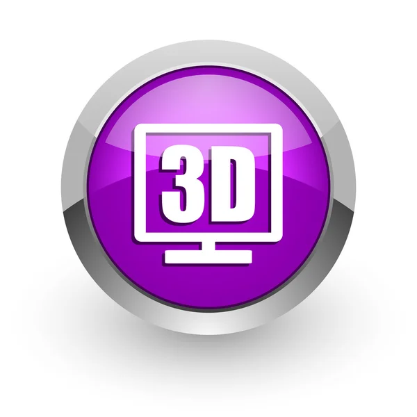 Zobrazení 3D růžový lesklý web ikony — Stock fotografie