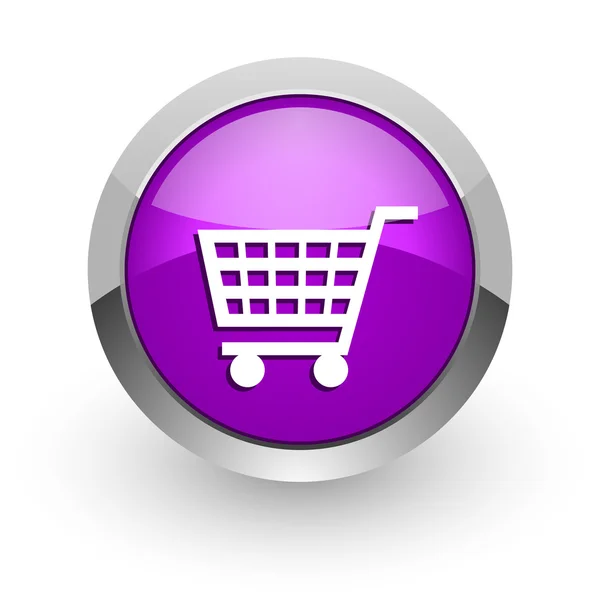 Cart pink glossy web icon — Stock Photo, Image