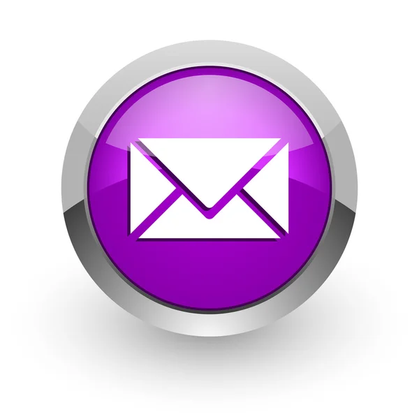 E-posta pembe parlak web simgesi — Stok fotoğraf