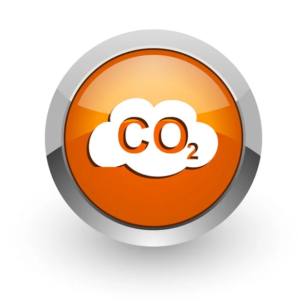 Kooldioxide oranje glanzend web pictogram — Stockfoto
