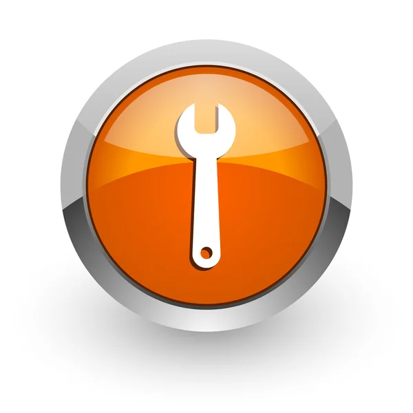 Strumenti arancio lucido icona web — Foto Stock