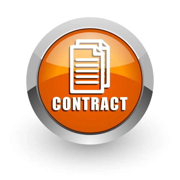 Contract oranje glanzend web pictogram — Stockfoto