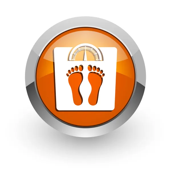 Gewicht oranje glanzend web pictogram — Stockfoto