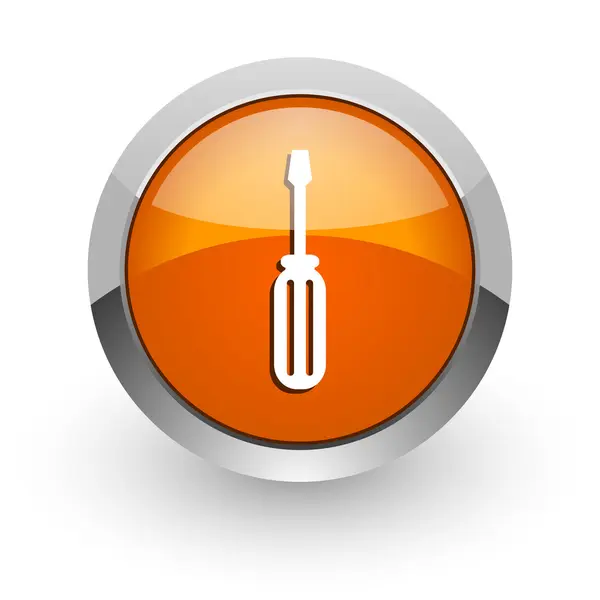 Инструмент оранжевый глянцевый иконка — стоковое фото