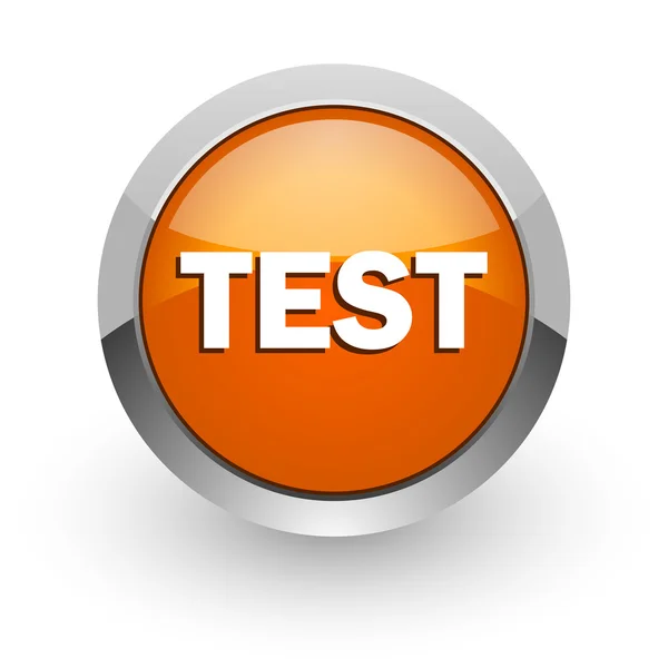 Test orange glossy web icon — Stock Photo, Image