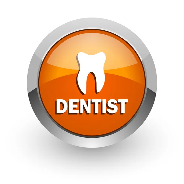 Tandläkare orange glansig web-ikonen — Stockfoto