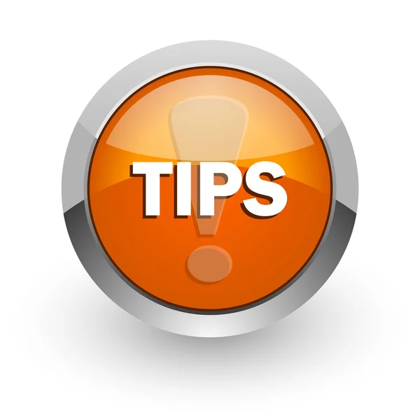 Tips orange glossy web icon — Stock Photo, Image