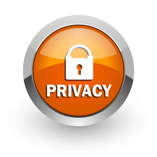 Oranje glanzend web privacy-pictogram — Stockfoto