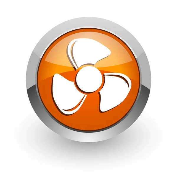 Ventilator oranje glanzend web pictogram — Stockfoto