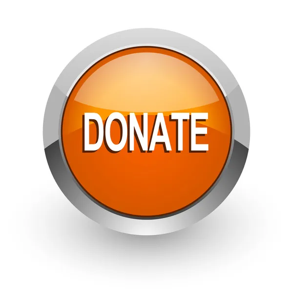 Donate orange glossy web icon — Stock Photo, Image